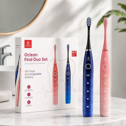 Oclean Find Duo Elektrická zubná kefka sada – 2 kusy, modrá a červená