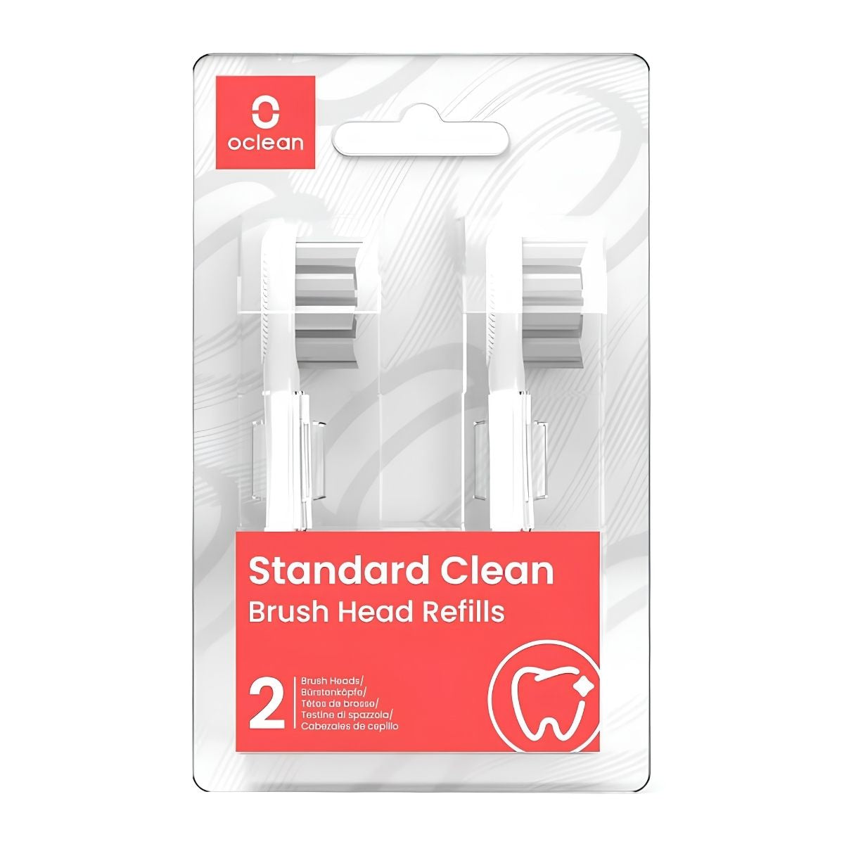 Oclean Standard Reinigungszahnbürste Ersatzkopf – 2 Stück, Weiß