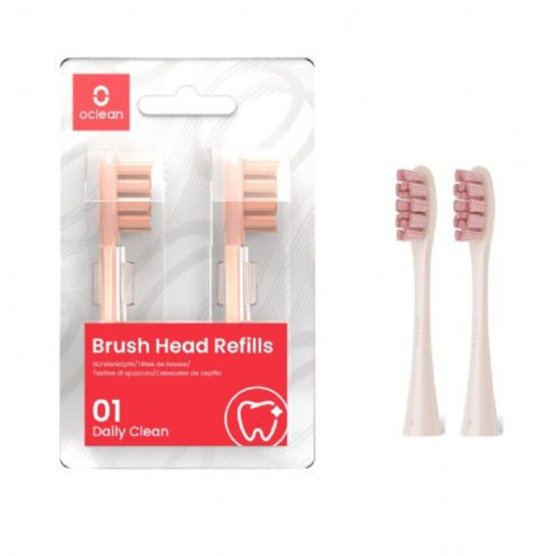 Oclean Standard Zahnbürstenkopf Ersatz – 2 Stück, Rosa (Xiaomi/Oclean Kompatibel)