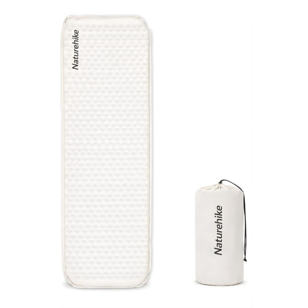 Naturehike Leicht Aufblasbare Campingmatratze – 3,5 cm Dick, Ultraleicht (490 g), Rechteckige Form, Hellgrau