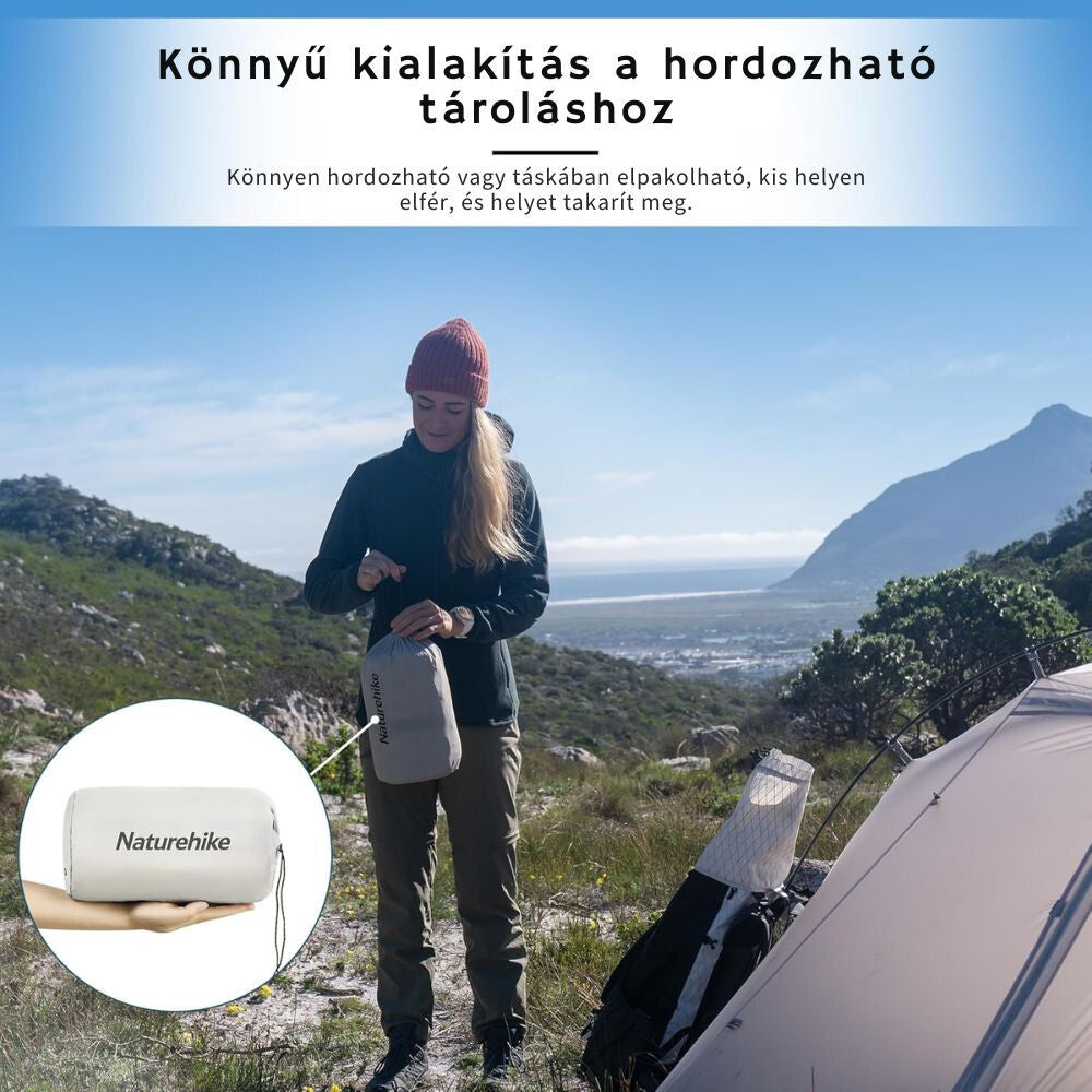 Naturehike Leicht Aufblasbare Campingmatratze – 3,5 cm Dick, Ultraleicht (490 g), Rechteckige Form, Hellgrau