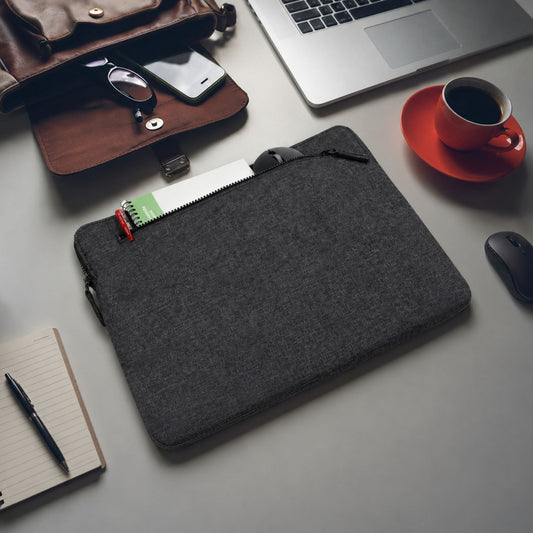 Eono Laptop-Tasche für 14-Zoll-Geräte – Wasserfest, Dünne Dunkelgraue Hülle