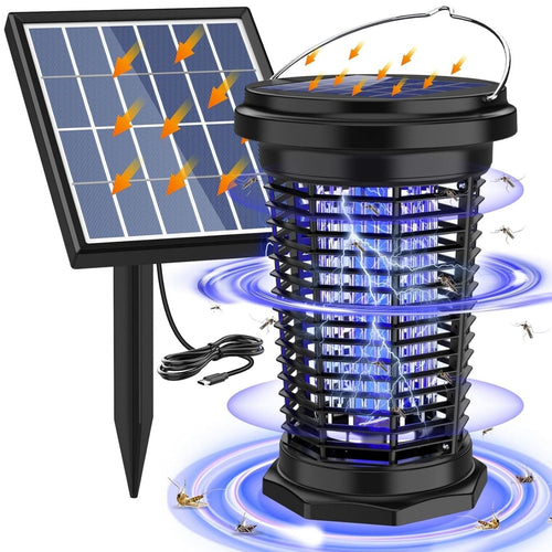 PALONE LT808S Solární elektrická lampa proti komárům a UV past na hmyz - 4500V, IPX4, 100 m²