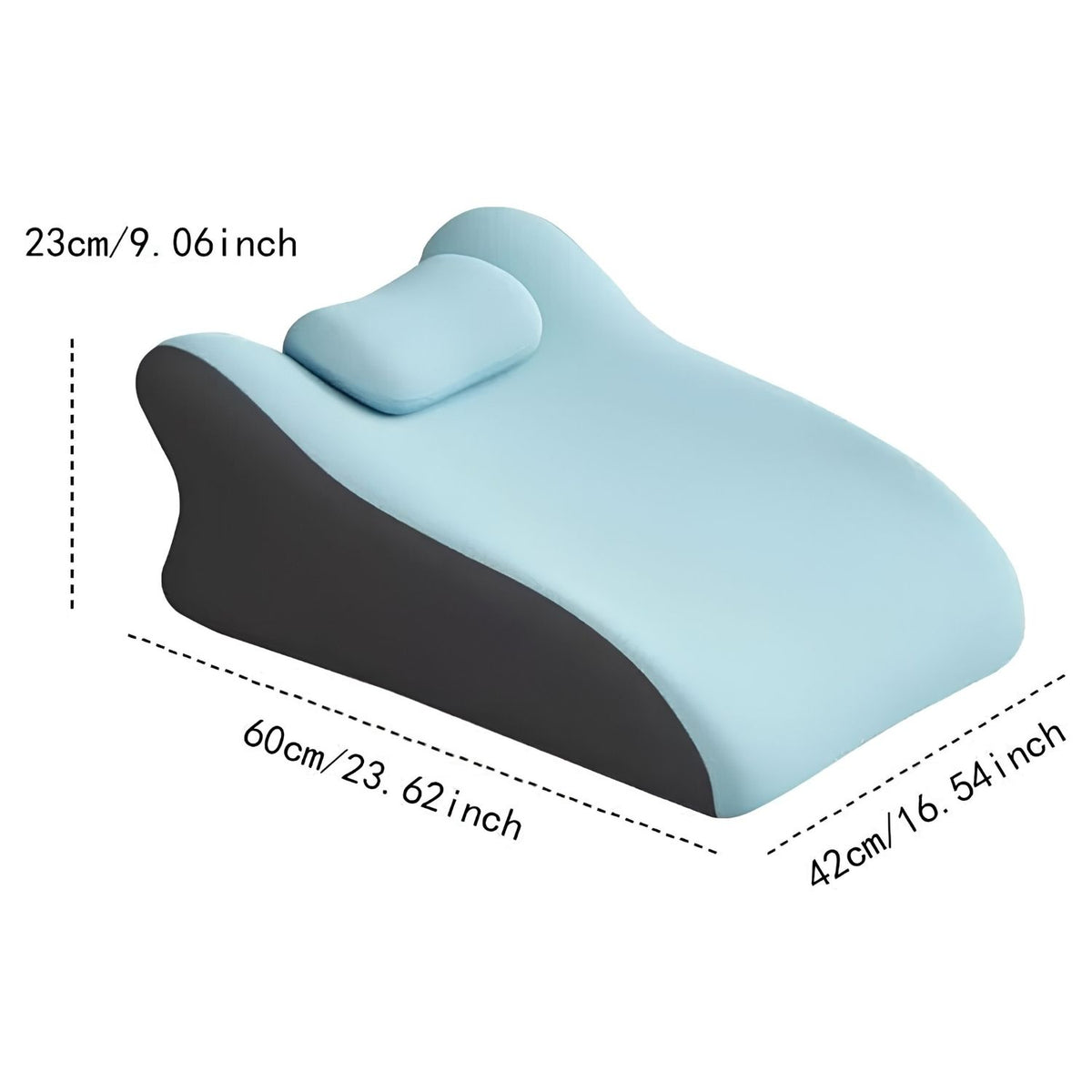 Blux Bequeme Memory-Schaum Ruhepolster Zum Bauchschlafen – 42×60×23 cm - Hellblau