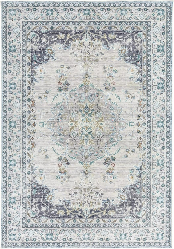 Taleta Szürke-Kék Vintage Stílusú Beltéri Padlószőnyeg - 160 x 230 cm, Tartós és Dekoratív