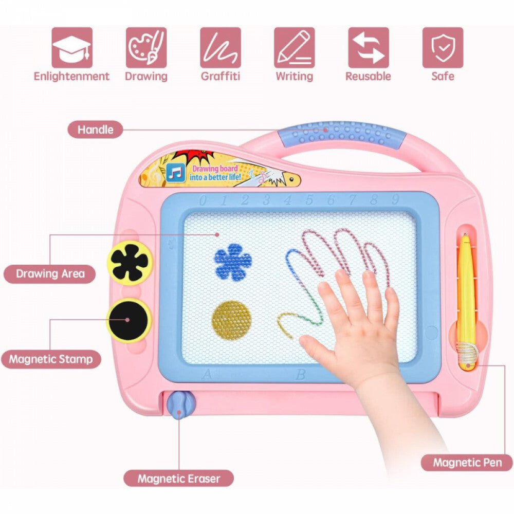 AiTuiTui Magnetisches Zeichenbrett für Kinder - Ab 3 Jahren, Rosa