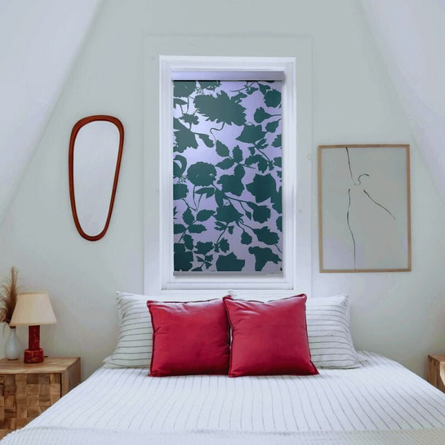 Roleta zaciemniająca Blux Designer, 45 x 165 cm - z wzorem w kolorze trującej zieleni