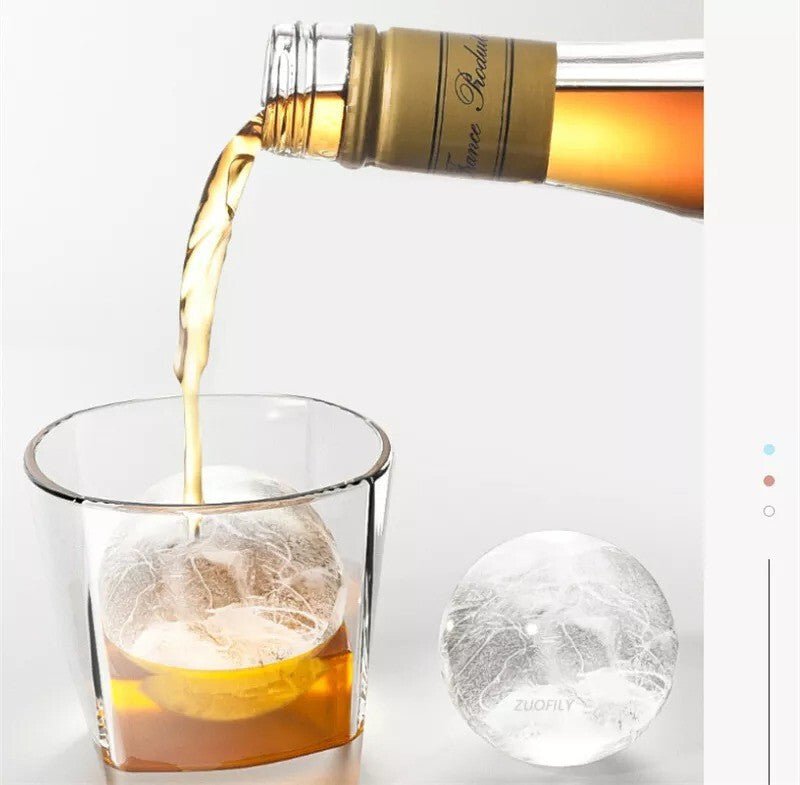Blux Kreativer Eiskugelbereiter - Silikon Eiswürfelform, 4 Kugelförmige Eiswürfel