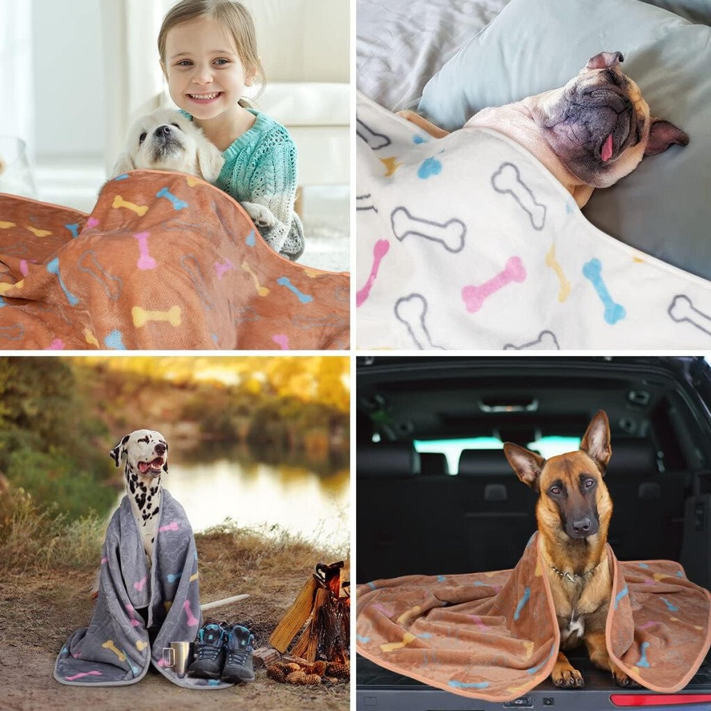 Dono Weiche Decke, Decke für Hunde und Kleintiere 3 Stück (Weiß, Grau, Braun)