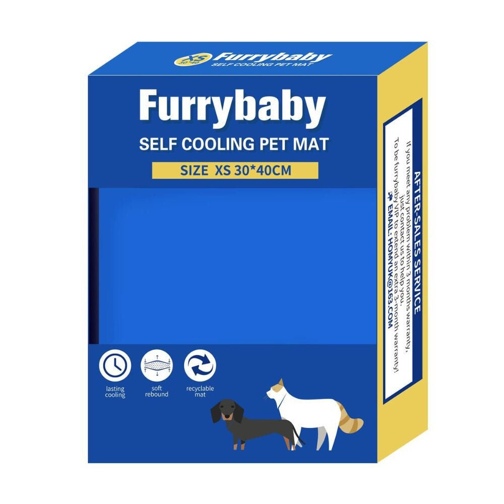 Furrybaby Kühlmatratze für Haustiere - XS (30×40 cm), Blau, Sommerliches Kühlbett für Kleintiere