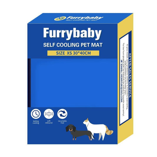 Furrybaby Kühlmatratze für Haustiere - XS (30×40 cm), Blau, Sommerliches Kühlbett für Kleintiere