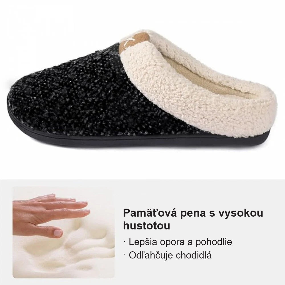 Papuče so stielkou z pamäťovej peny s vysokou hustotou