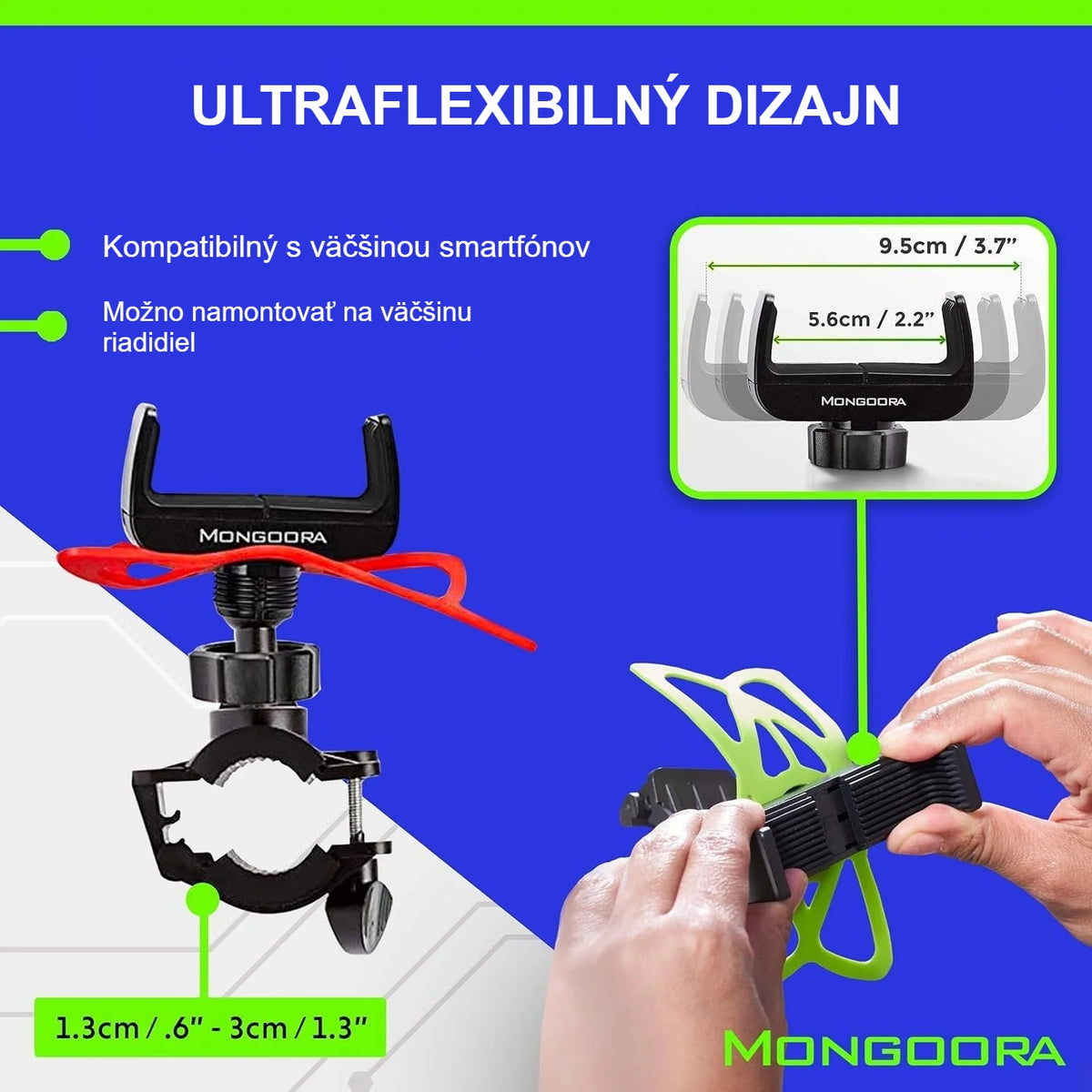 Nastaviteľný držiak pre telefóny rôznych veľkostí