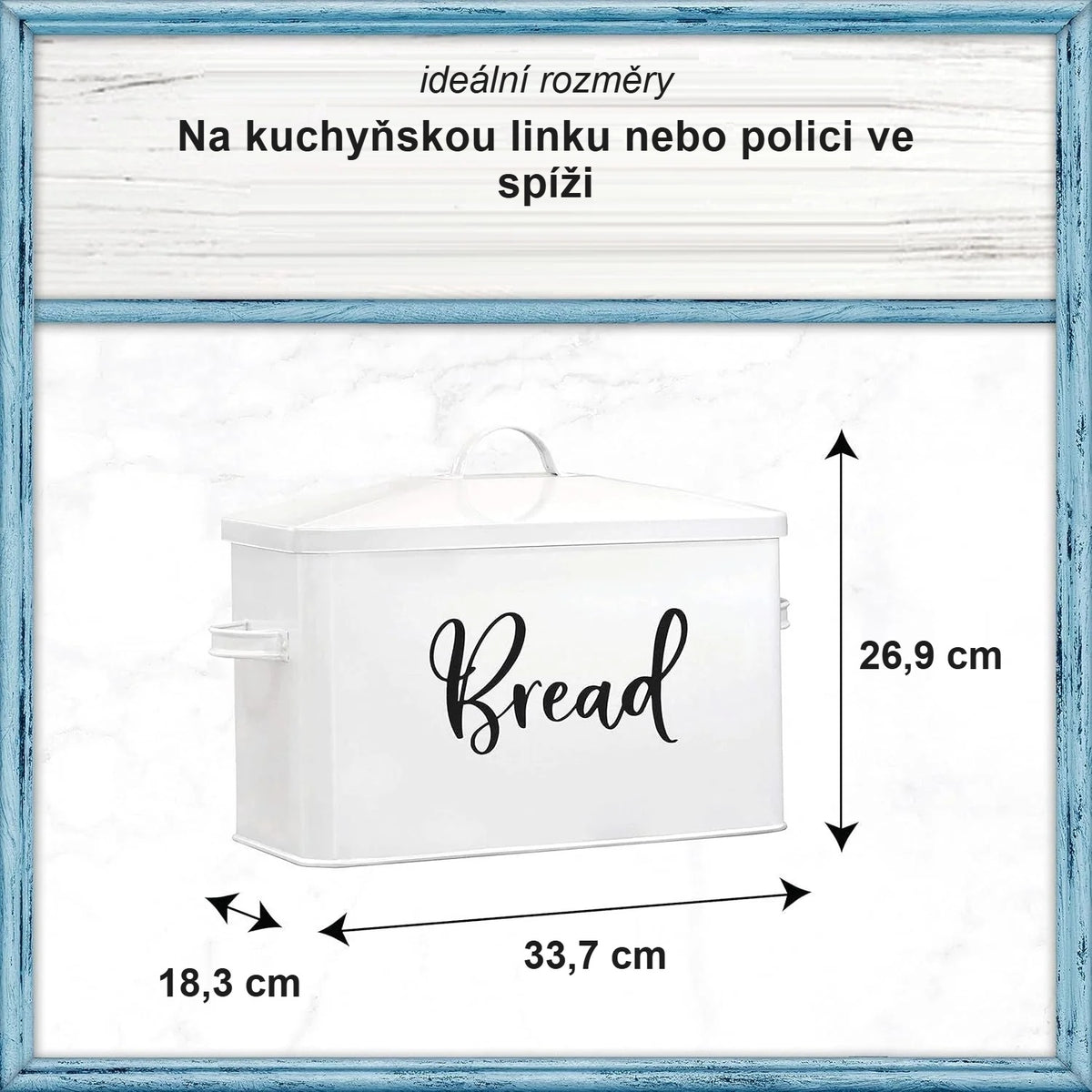 Rozměry chlebníku na kuchyňskou linku nebo polici ve spíži