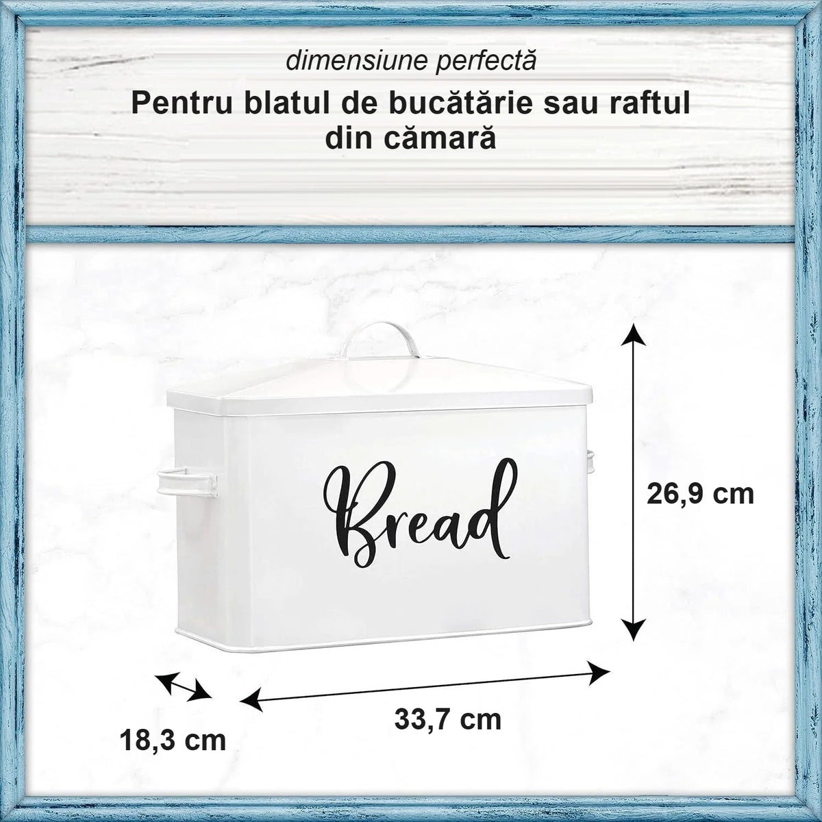 Dimensiunile cutiei de pâine, pentru blat sau raftul din cămară