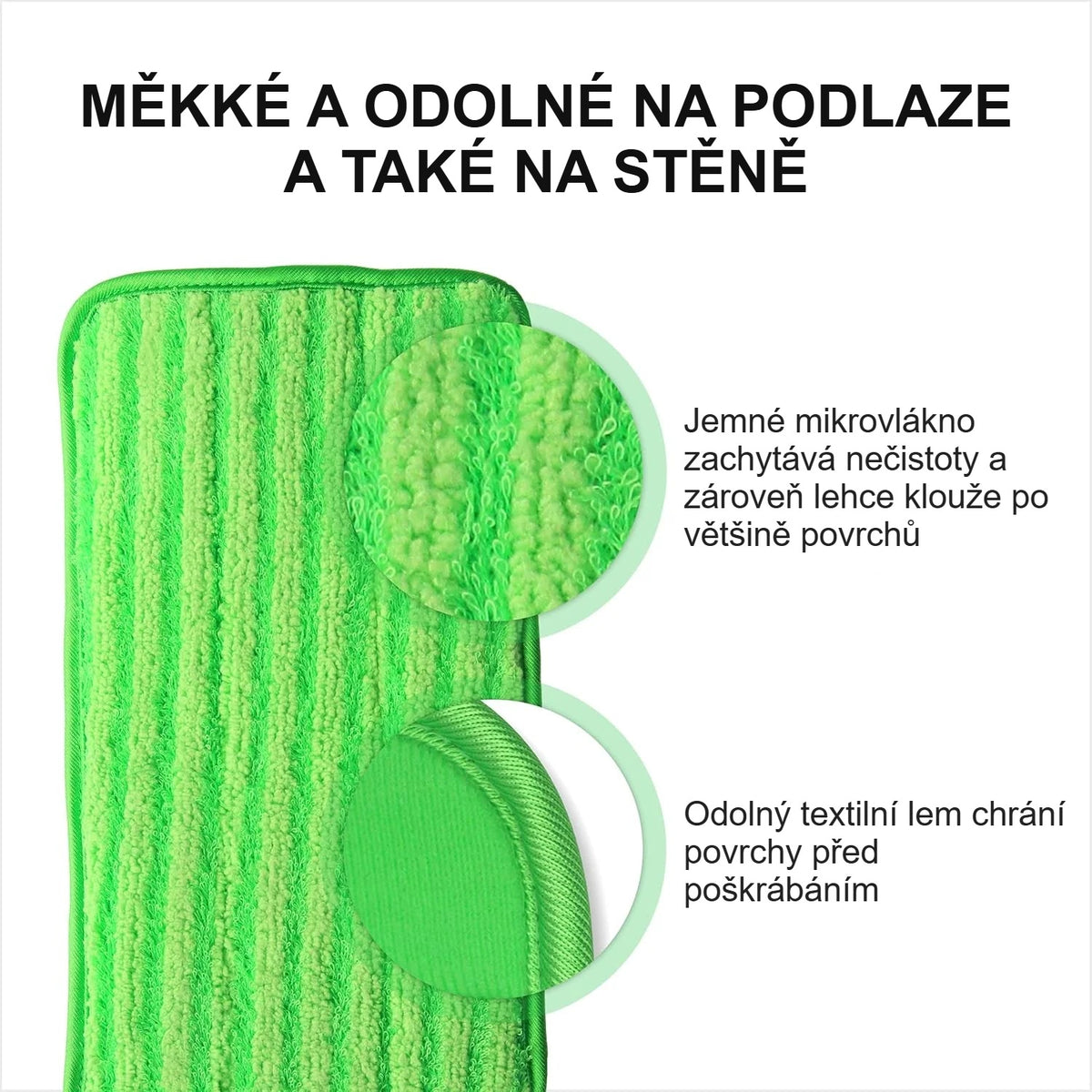 Náhradní návlek na mop s měkkým mikrovláknem a odolným textilním lemem