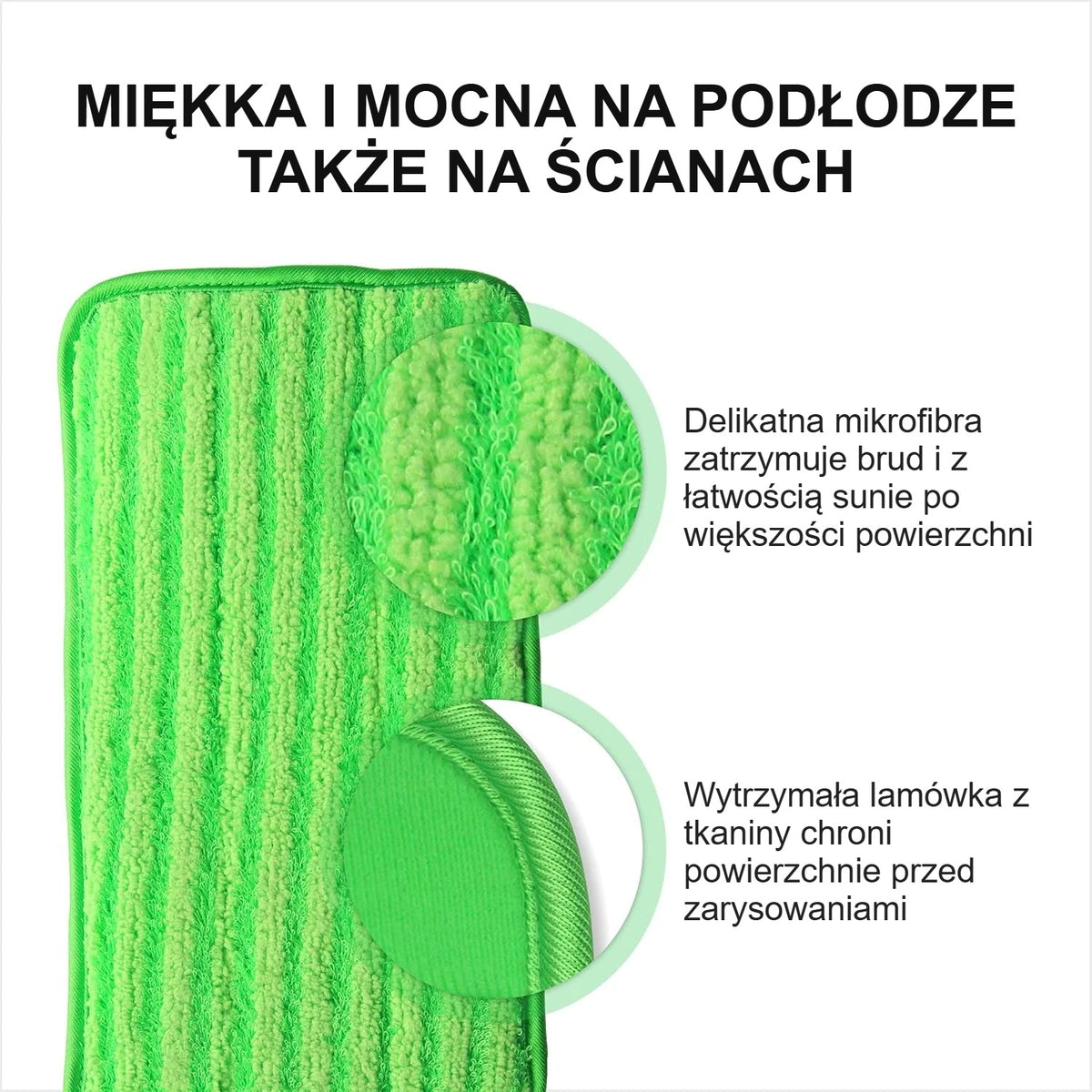 Nakładka na mopa z miękkiej mikrofibry z wytrzymałą lamówką z tkaniny