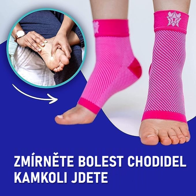 Kompresní opora chodidla při nošení, pohled z boku