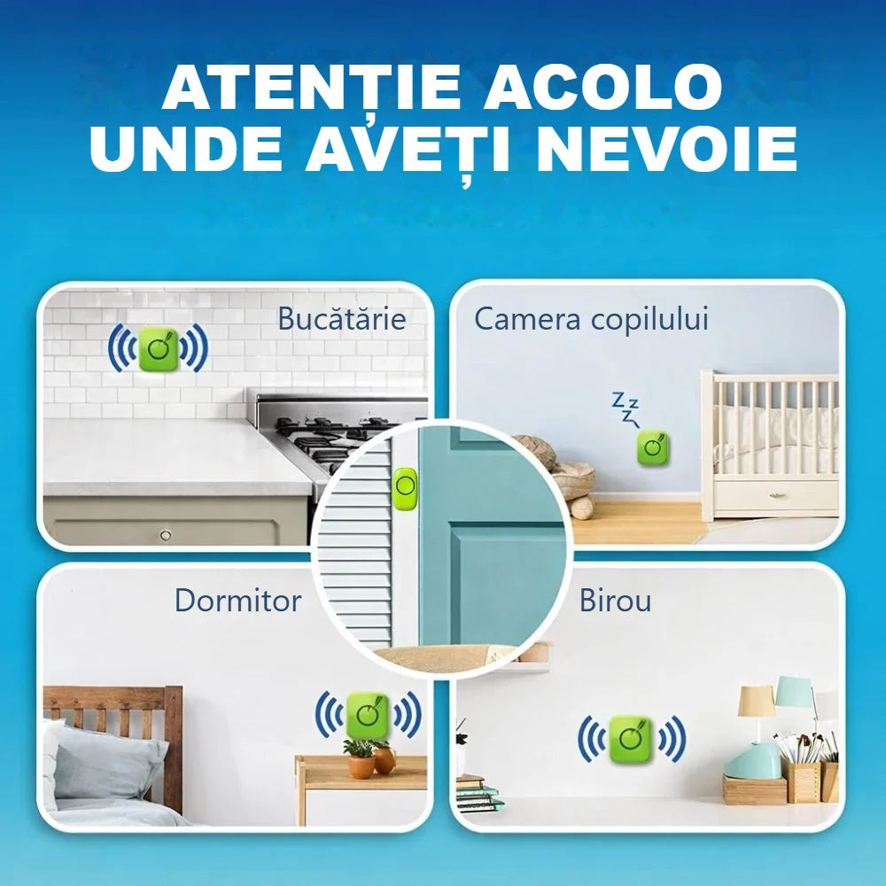 Receptor de sonerie cu ștecher în bucătărie, dormitor și birou