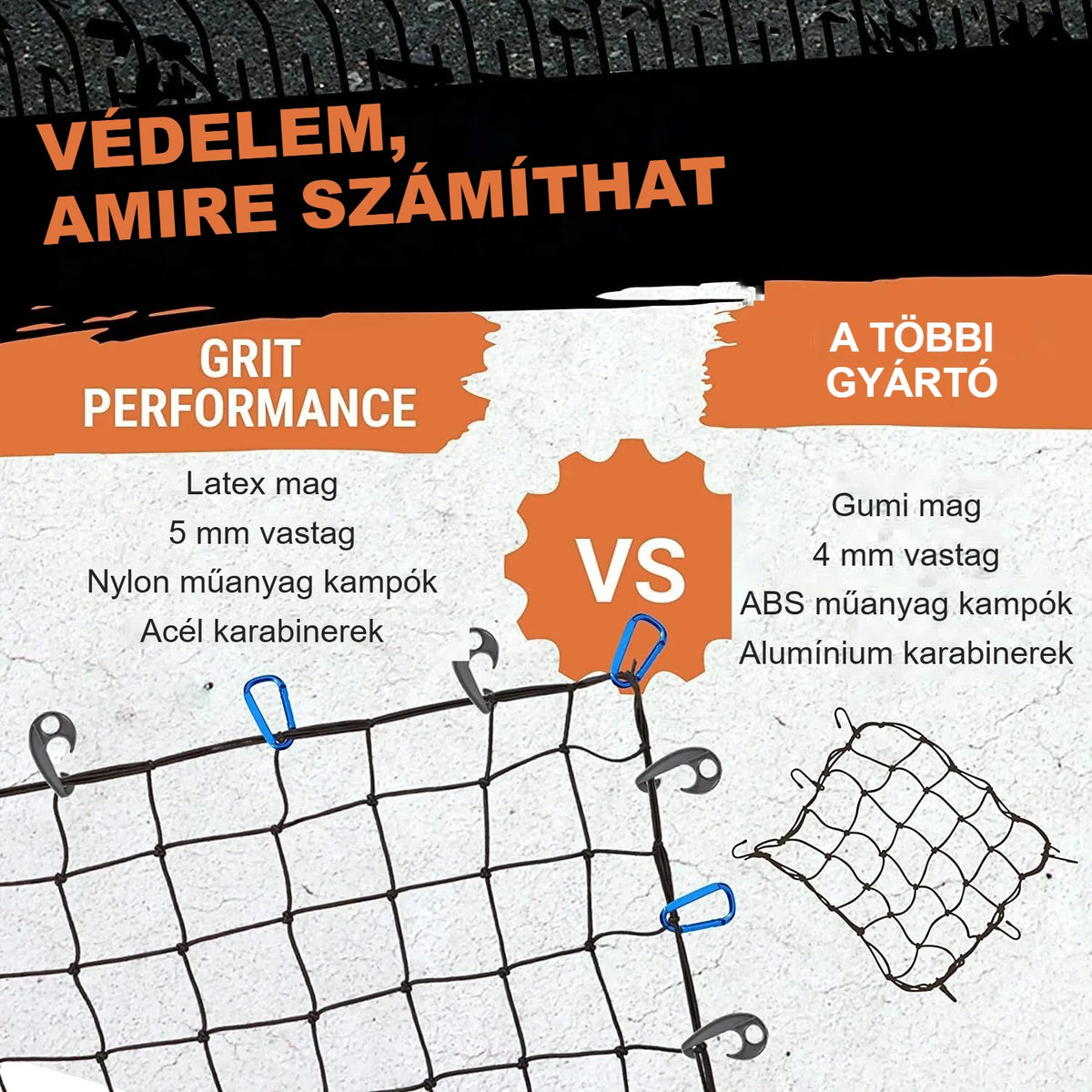 Grit Performance háló összehasonlítása más hálókkal
