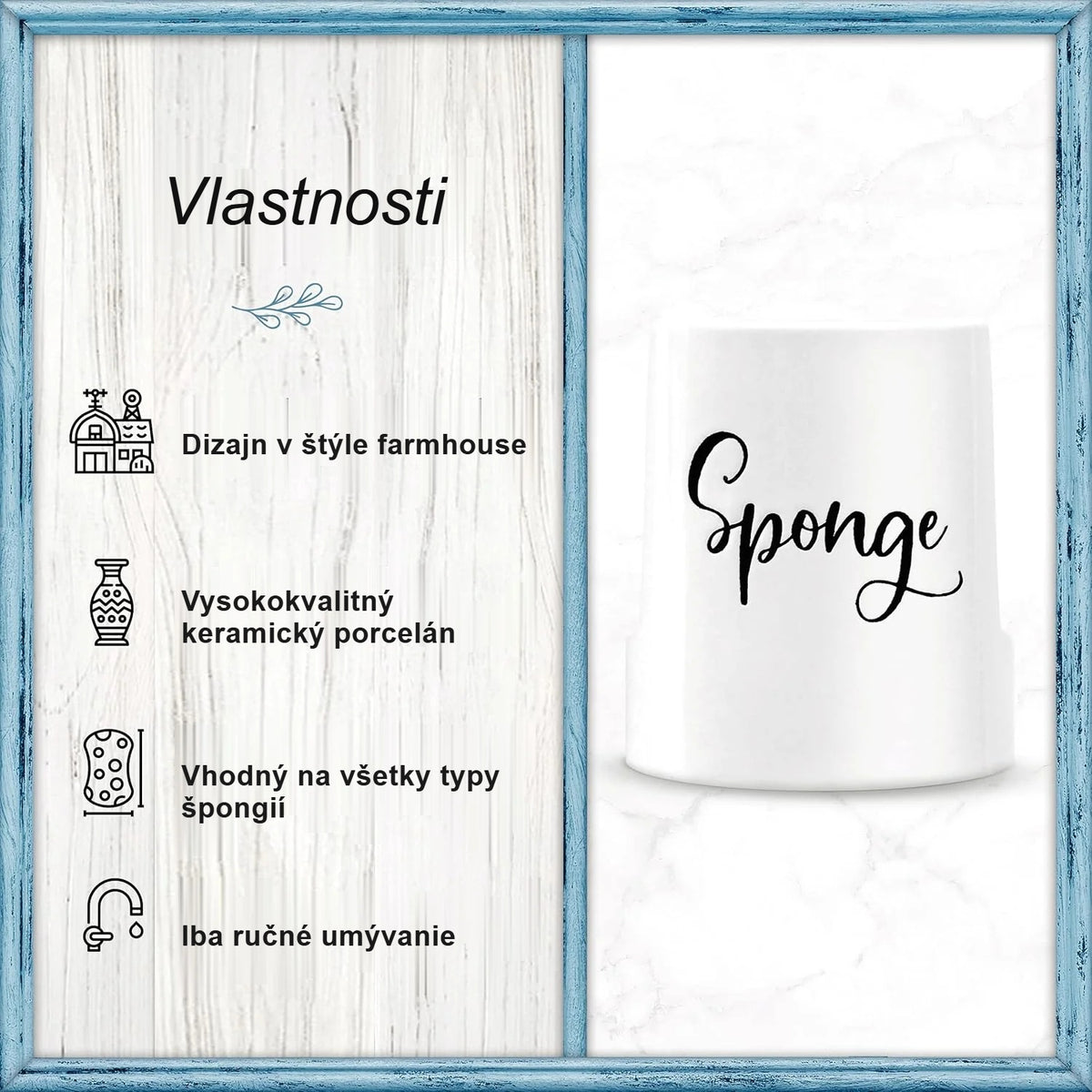 Vlastnosti keramického držiaka na špongiu: štýl farmhouse, porcelán, ručné umývanie