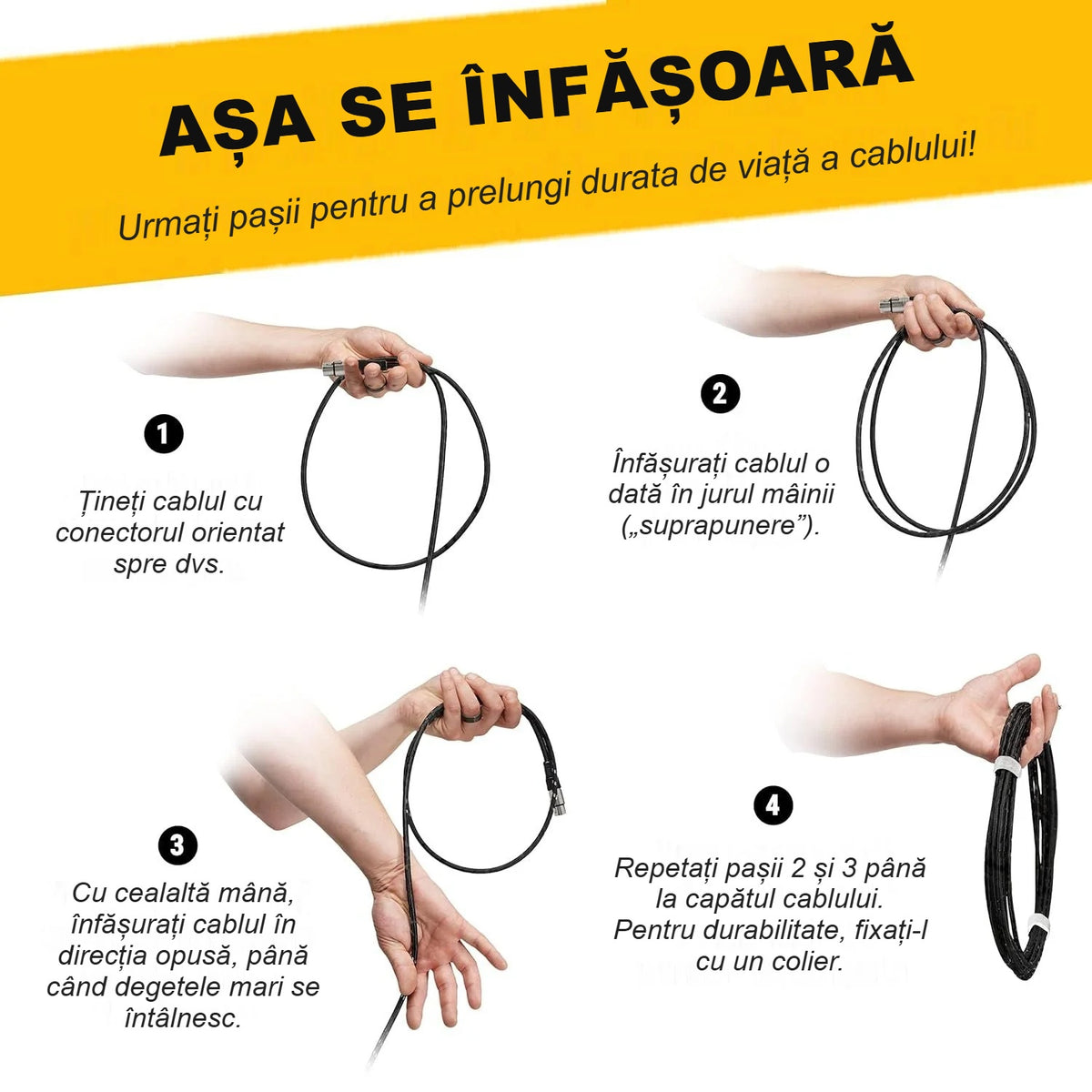 Înfășurarea corectă a cablului XLR în 4 pași