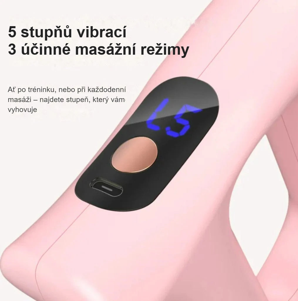 Displej a tlačítko vibračního masážního přístroje: 5 stupňů, 3 režimy