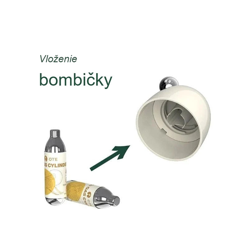Vloženie CO2 bombičky do výrobníka sódy