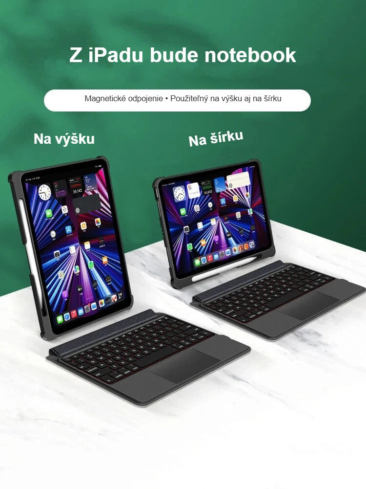 Puzdro s klávesnicou na iPad na výšku a na šírku