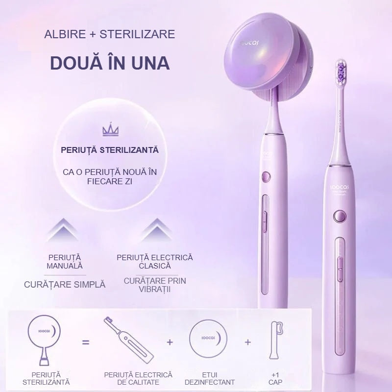 Periuță electrică mov cu etui UV: albire și sterilizare în una