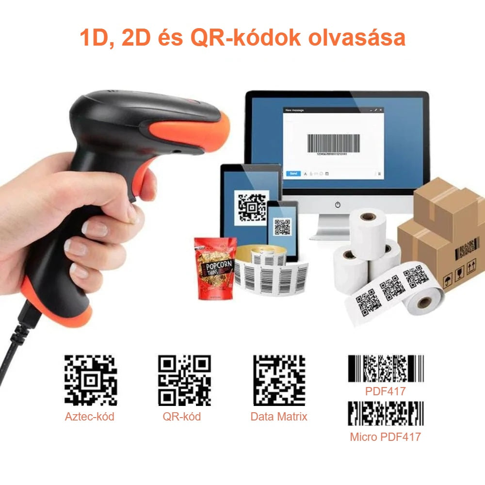 Vonalkódolvasó 1D, 2D és QR-kódok olvasásához, példakódokkal
