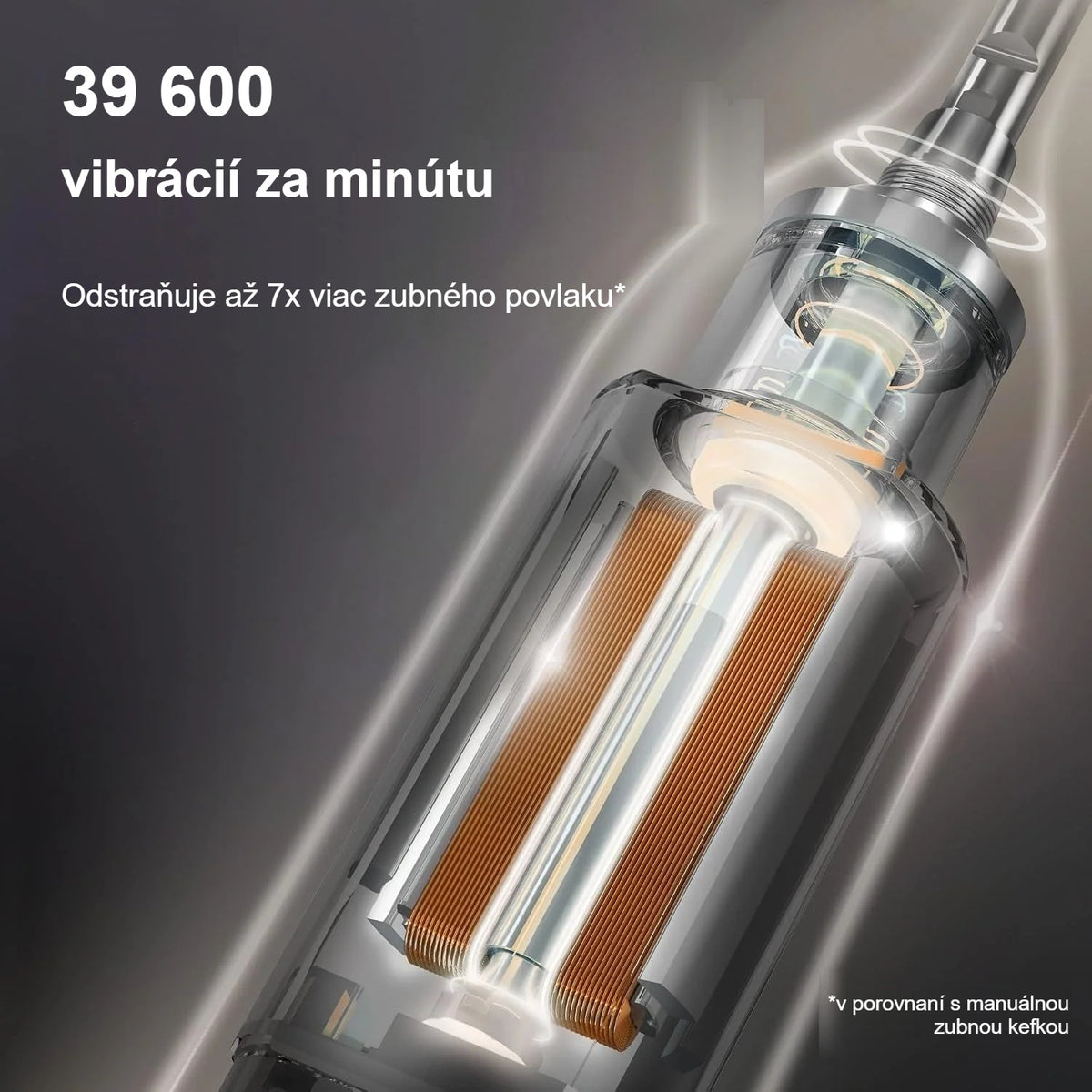 Vnútorný motor sonickej elektrickej zubnej kefky: 39 600 vibrácií za minútu