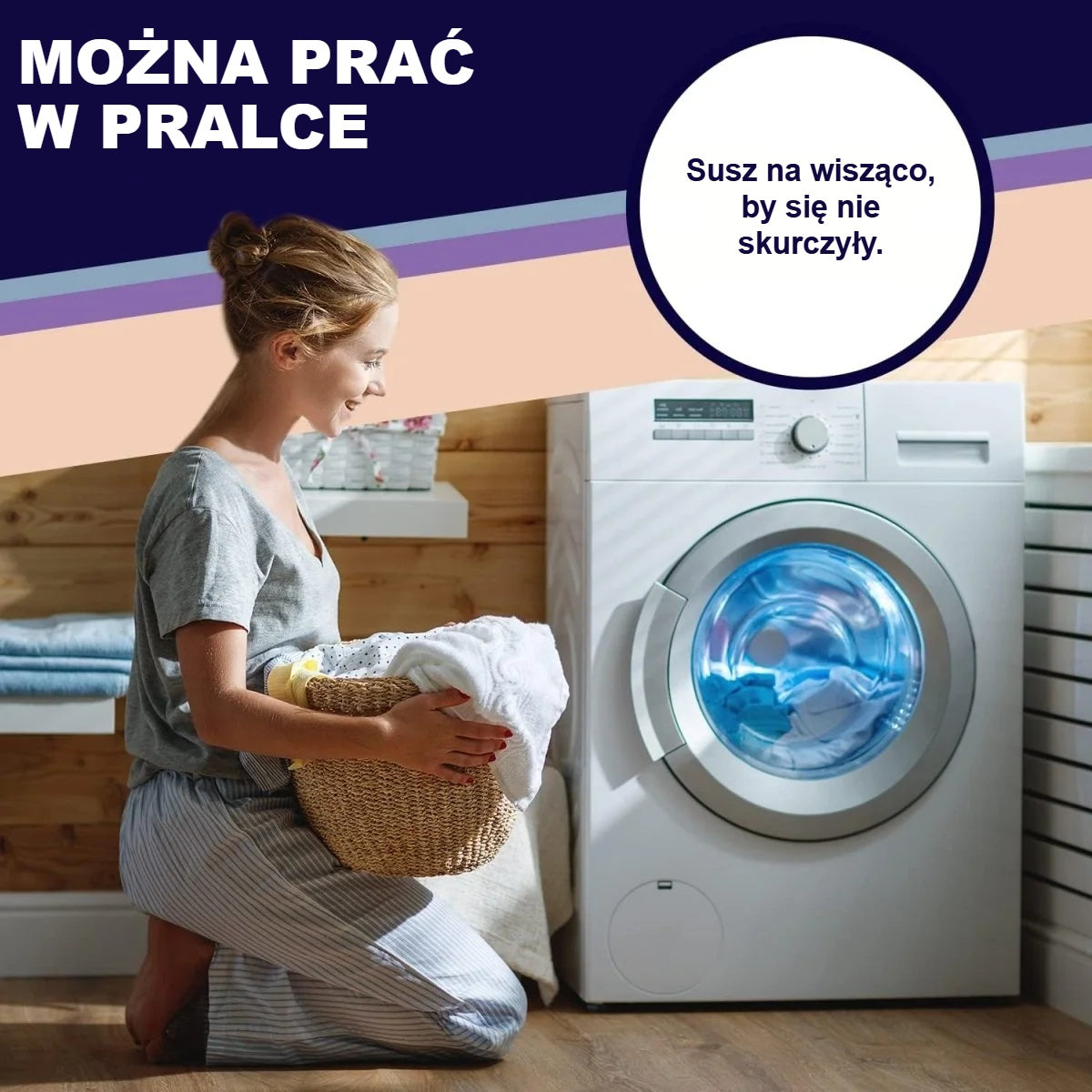 Pranie skarpetek antypoślizgowych w pralce i suszenie na wisząco