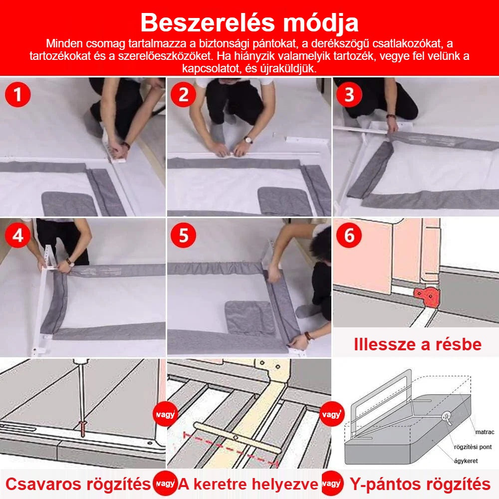 Leesésgátló korlát felszerelése lépésről lépésre, rögzítési módokkal