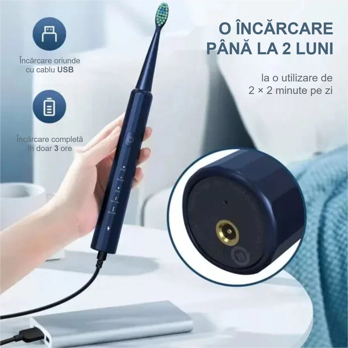 Încărcarea periuței electrice prin USB