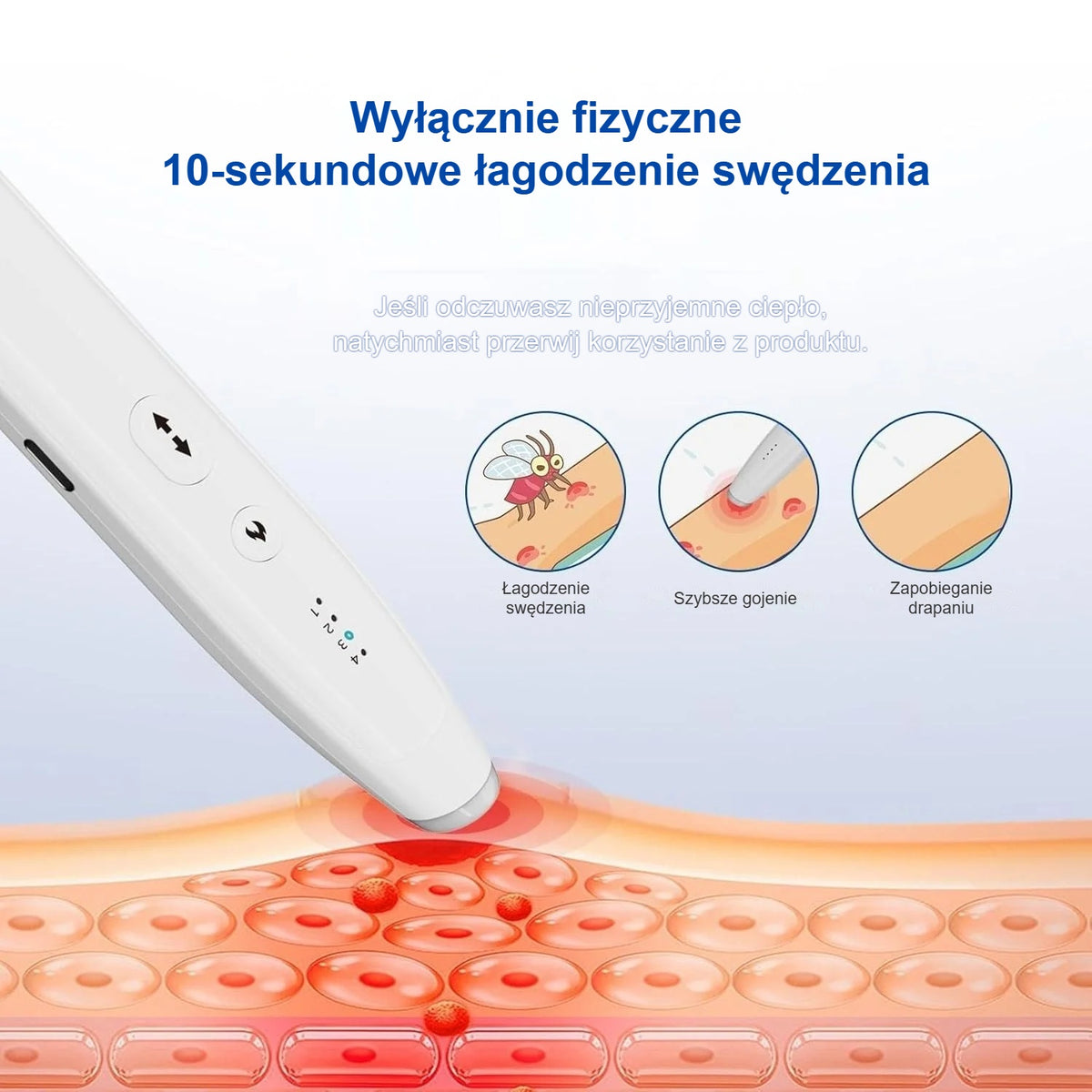 Ceramiczna płytka grzewcza urządzenia na ukąszenia przyłożona do skóry