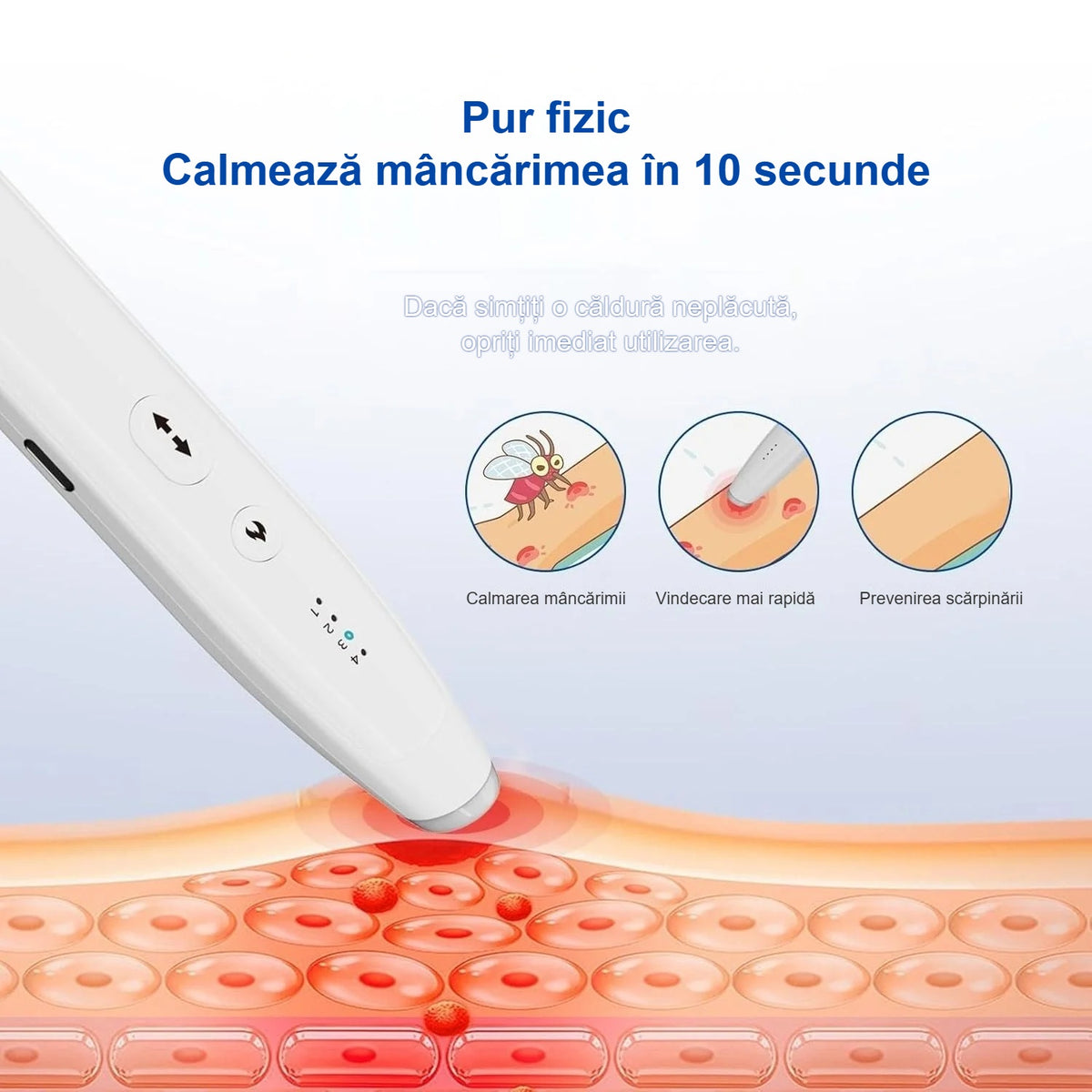 Placa ceramică încălzitoare a dispozitivului electric pentru înțepături, pe piele