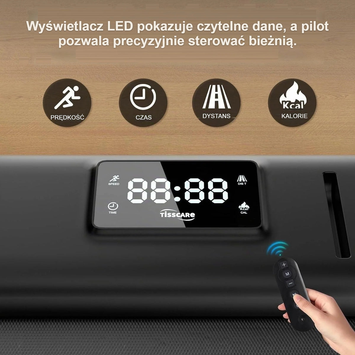 Wyświetlacz LED i pilot bieżni