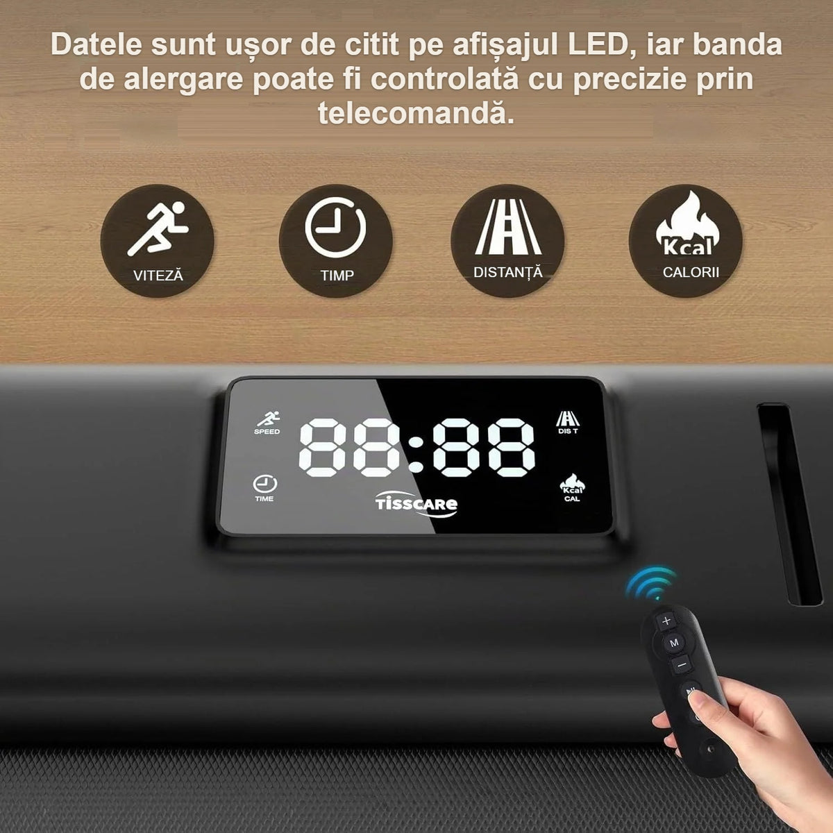 Afișajul LED și telecomanda benzii de alergare