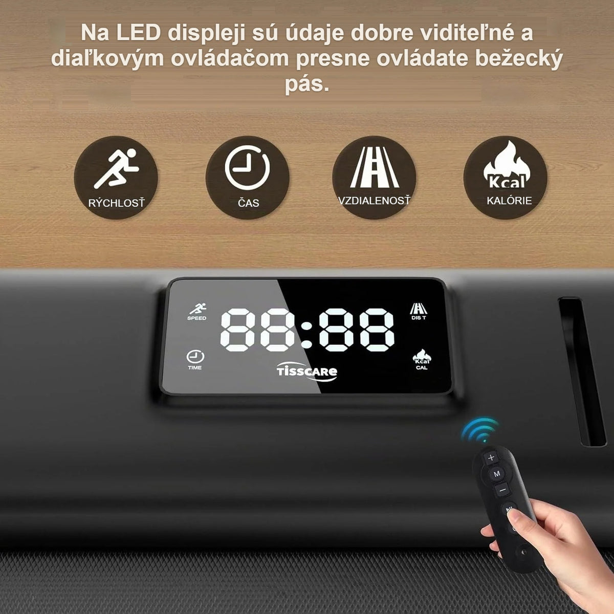 LED displej a diaľkový ovládač bežeckého pásu