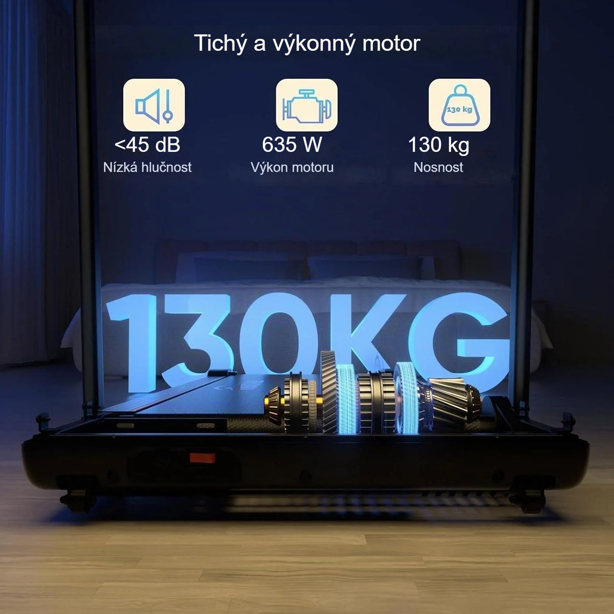 Motor běžeckého pásu a nosnost 130 kg