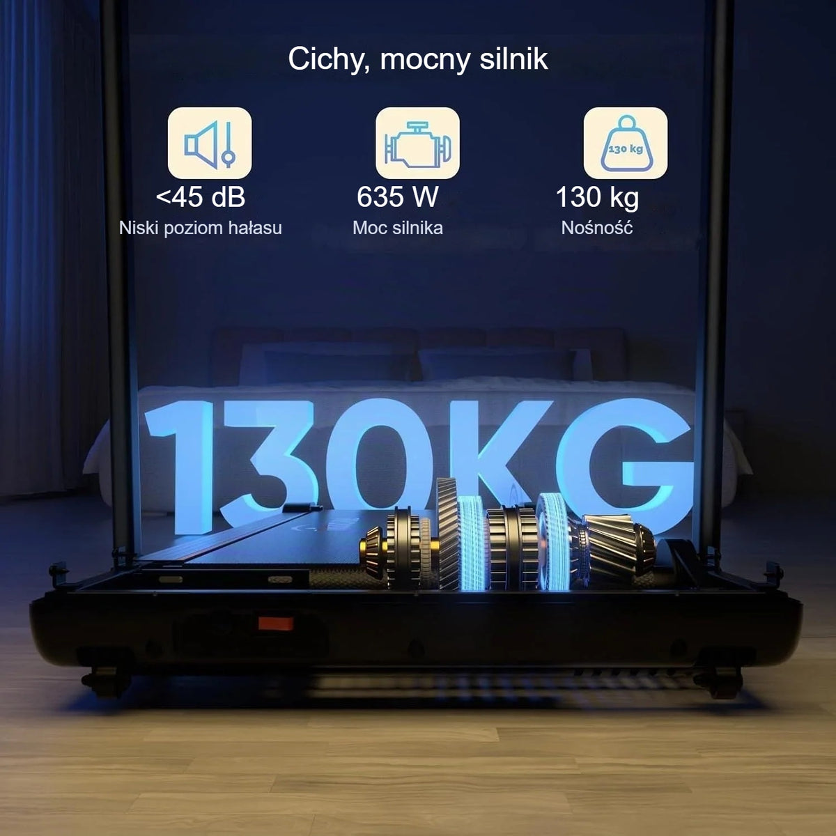 Silnik bieżni i nośność 130 kg