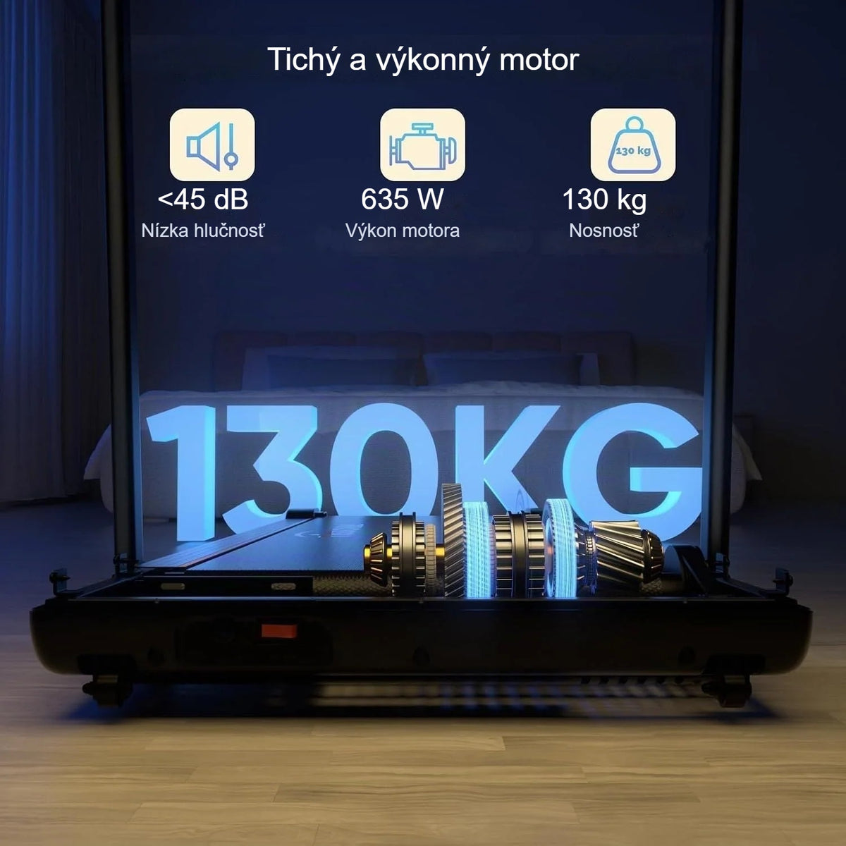 Motor bežeckého pásu a nosnosť 130 kg