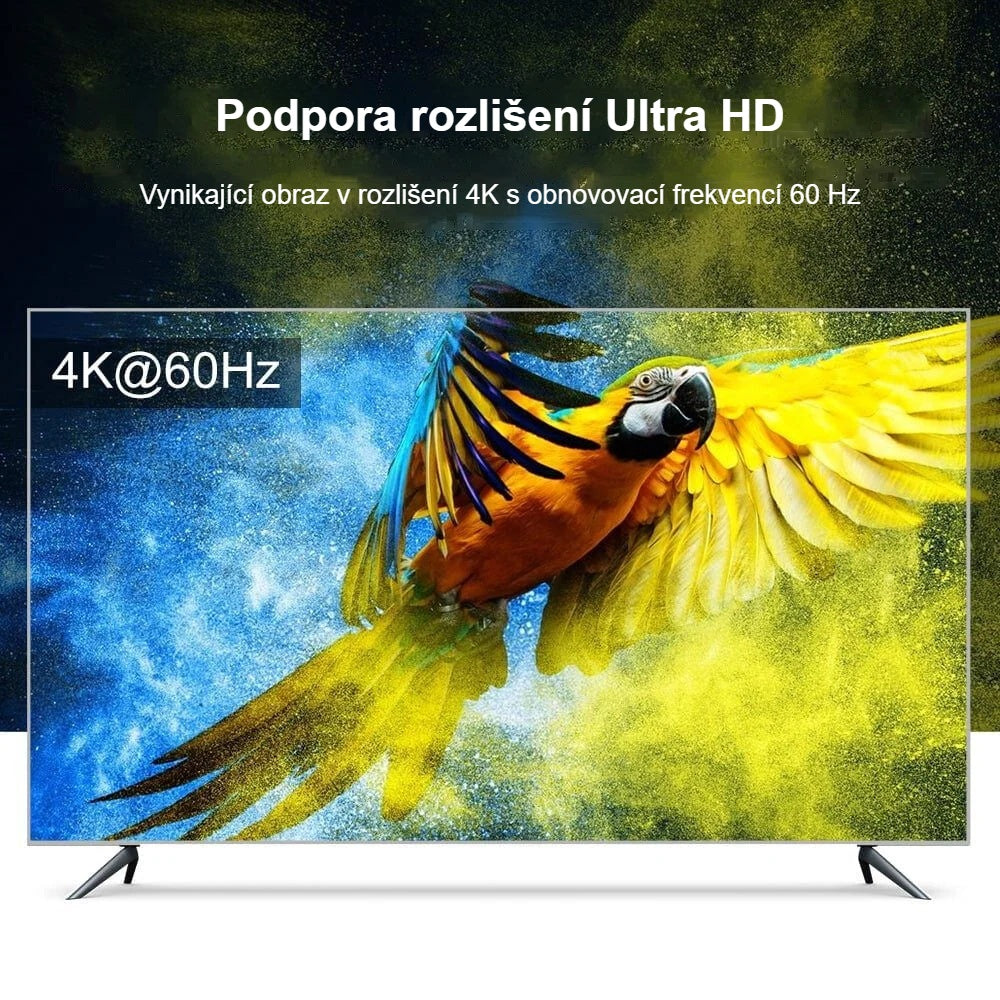 Obraz 4K 60Hz HDR na televizoru přes HDMI přepínač