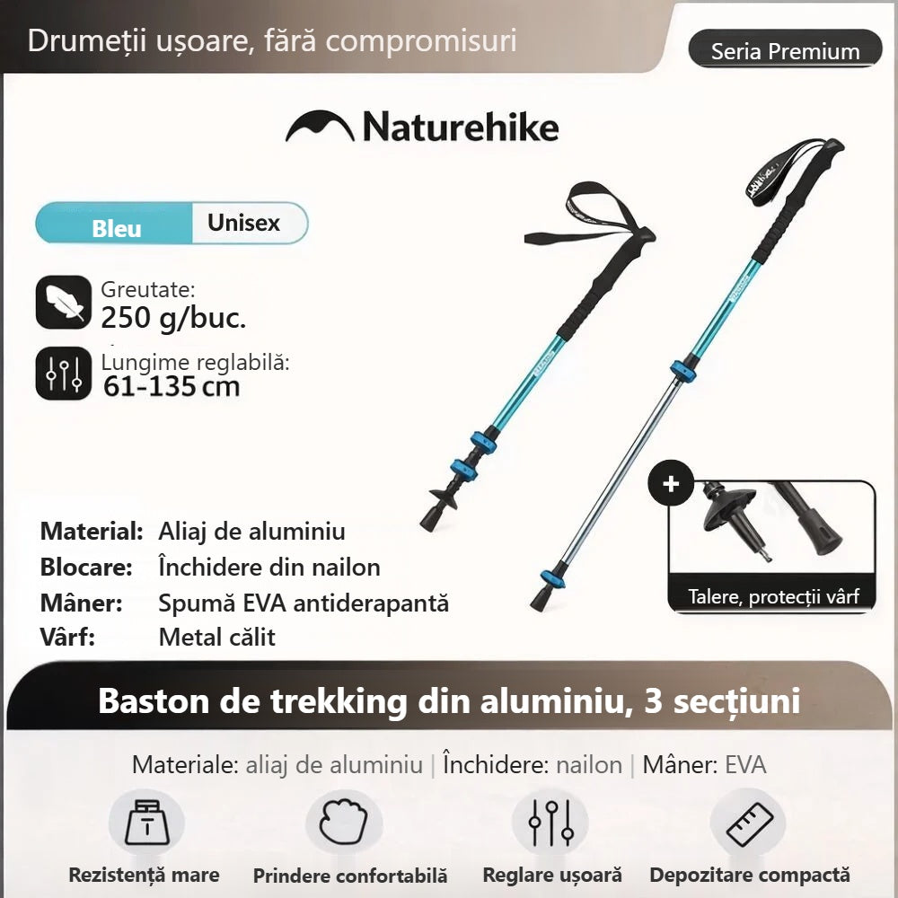 Date tehnice și culoarea bastonului de trekking Naturehike