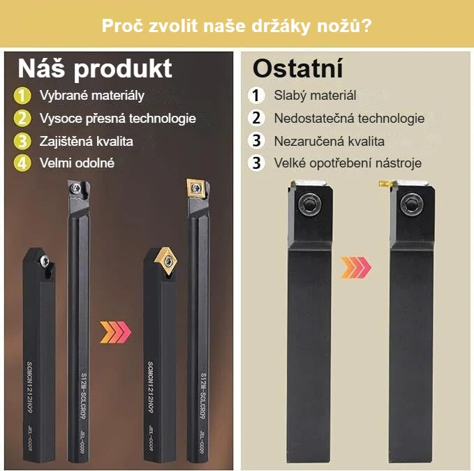 Srovnání držáků soustružnických nožů s jinými výrobky