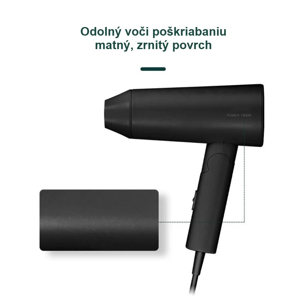 Matný zrnitý povrch sušiča vlasov odolný voči poškriabaniu