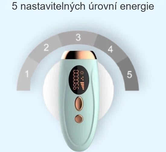 5 úrovní energie IPL epilátoru na stupnici
