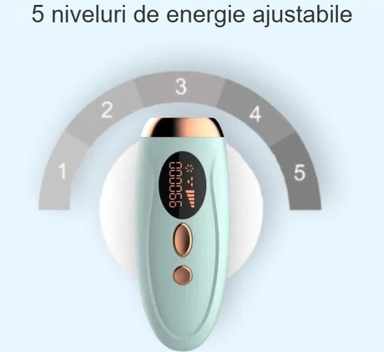 Cele 5 niveluri de energie ale epilatorului IPL, reprezentate pe o scală