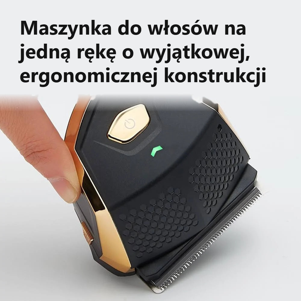 Jednoręczna maszynka do włosów w dłoni, ergonomiczny kształt